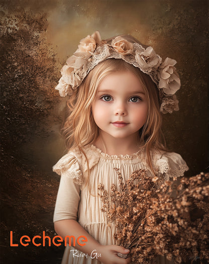 Toile de fond pour photographie artistique de la vieille route brune d'Avezano par Lecheme Ruby Gu