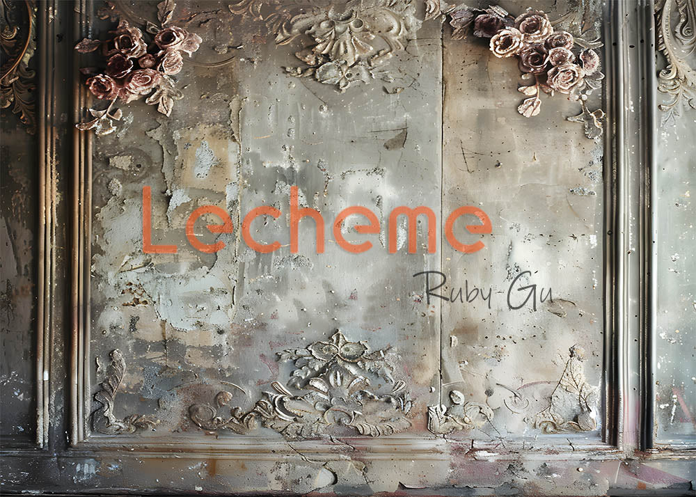 Toile de fond pour photographie de murs et de roses rétro d'Avezano par Lecheme Ruby Gu