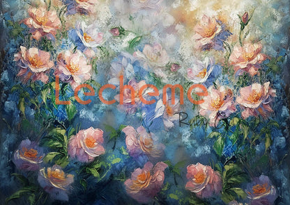 Avezano Peinture à l'huile vintage Fleurs Photographie Toile de fond par Lecheme Ruby Gu