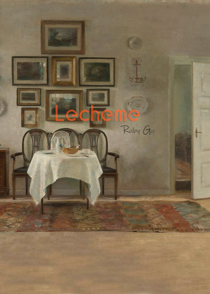 Toile de fond pour photographie de salle de peinture à l'huile vintage Avezano et cadre photo par Lecheme Ruby Gu 