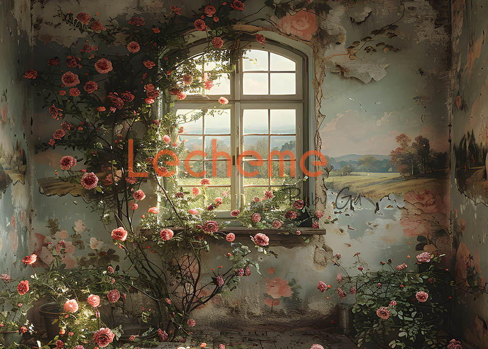 Toile de fond pour photographie de mur et de fenêtre de dessin d'Avezano par Lecheme Ruby Gu 