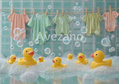 Avezano Baby Bath Duck Bubble Photography Background