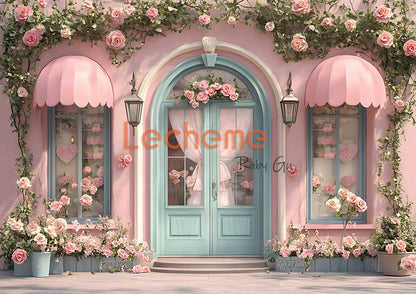 Toile de fond pour photographie de la boutique de roses roses Avezano par Lecheme Ruby Gu