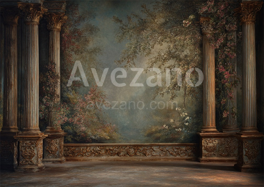 Toile de fond murale rétro de peinture à l'huile d'Avezano pour la photographie