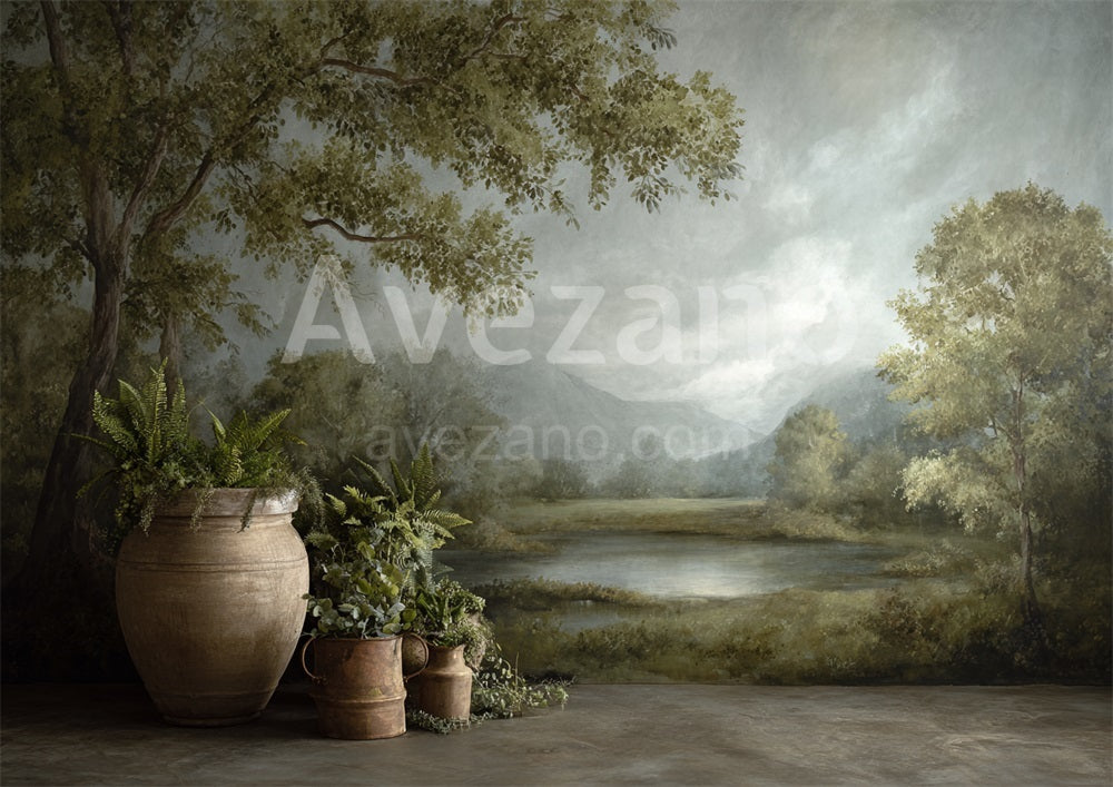 Toile de fond murale rétro de peinture à l'huile d'Avezano pour la photographie