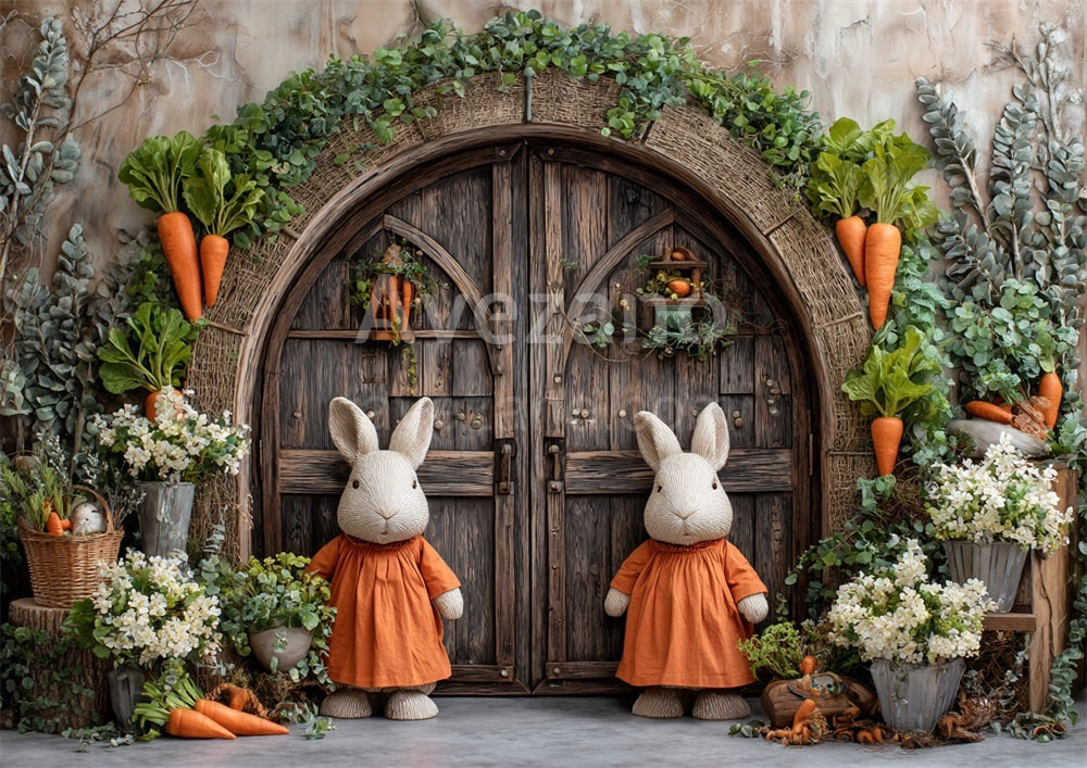 Avezano Rustic Garden Bunny Photography Backdrop