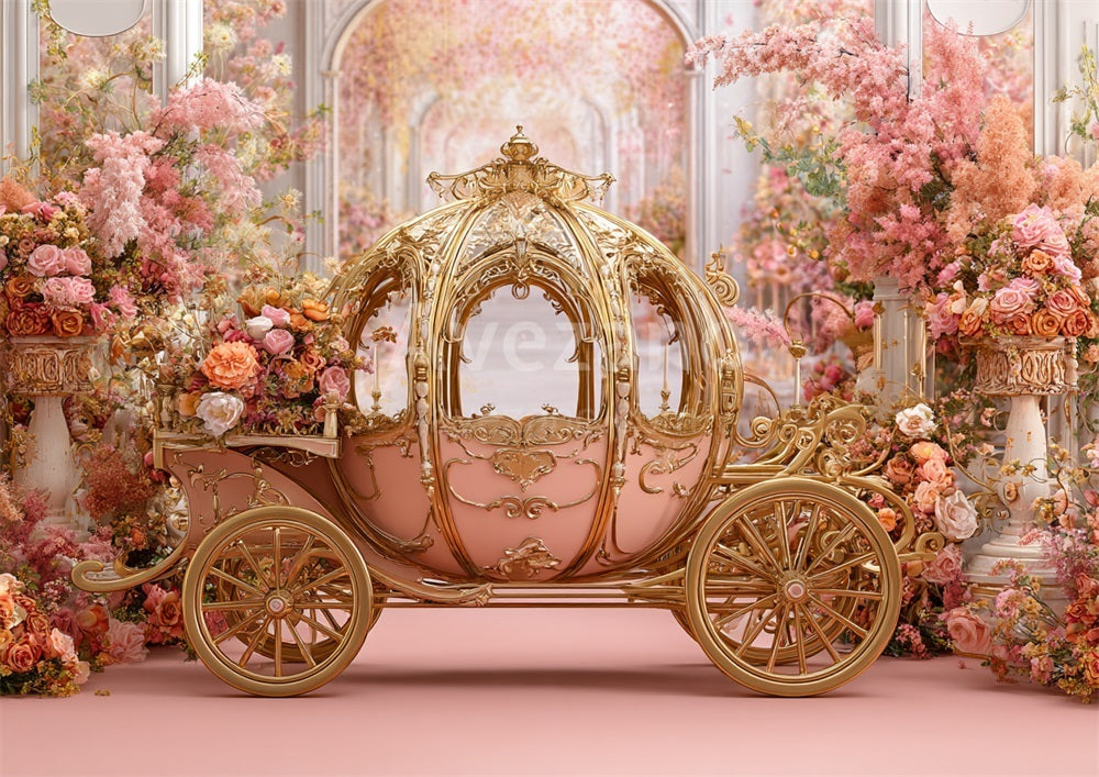 Avezano Cinderella Pumpkin Carriage Photography Backdrop
