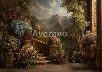 Toile de fond murale rétro de peinture à l'huile d'Avezano pour la photographie