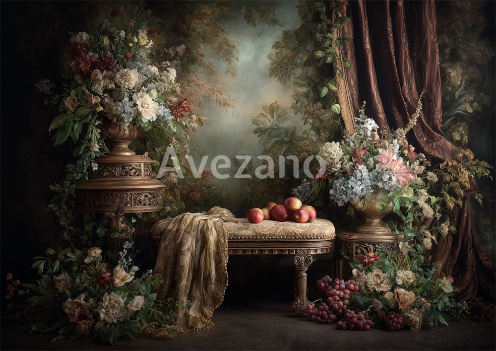 Toile de fond murale rétro de peinture à l'huile d'Avezano pour la photographie