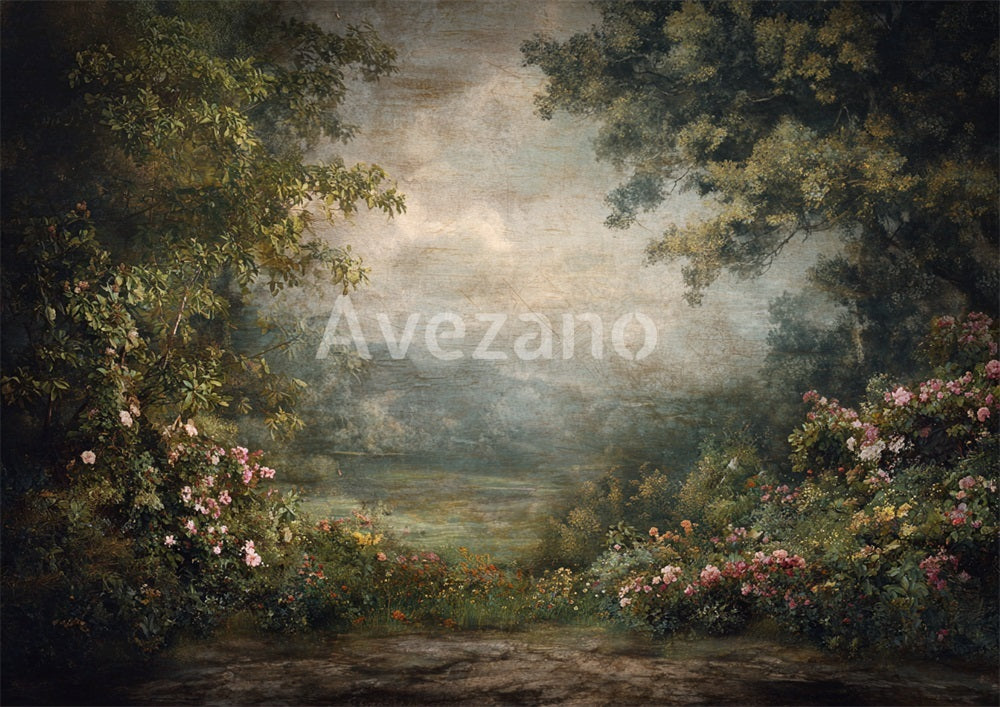 Avezano Enchanted Forest Oil Painting Photography Backdrop