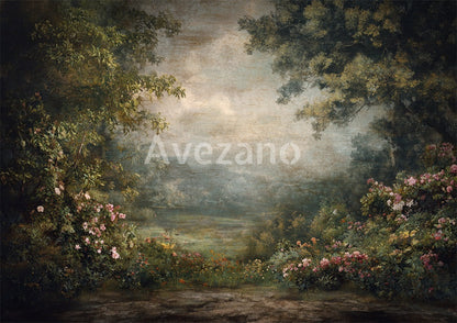 Avezano Enchanted Forest Oil Painting Photography Backdrop