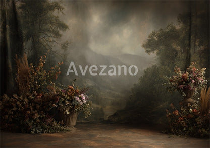 Toile de fond murale rétro de peinture à l'huile d'Avezano pour la photographie