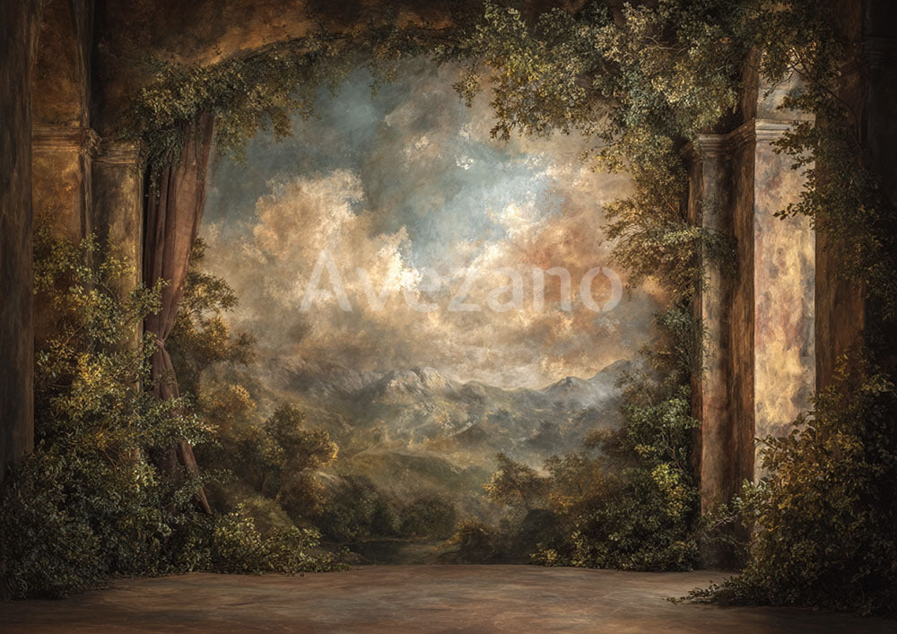 Avezano Classic Archway Nature Oil Painting Photography Backdrop