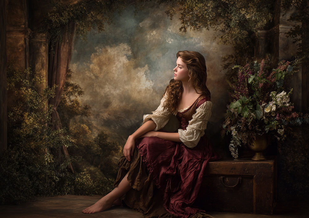 Avezano Classic Archway Nature Oil Painting Photography Backdrop