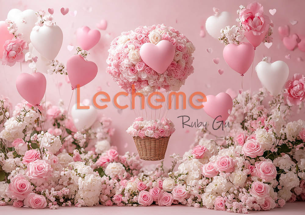 Avezano Pink Roas Party Valentine's Day Photography Backdrop By Lecheme Ruby Gu