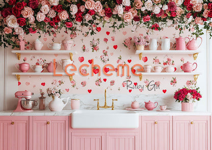 Avezano Valentine's Day Pink Roses Kitchen Decoration A Photography Backdrop By Lecheme Ruby Gu