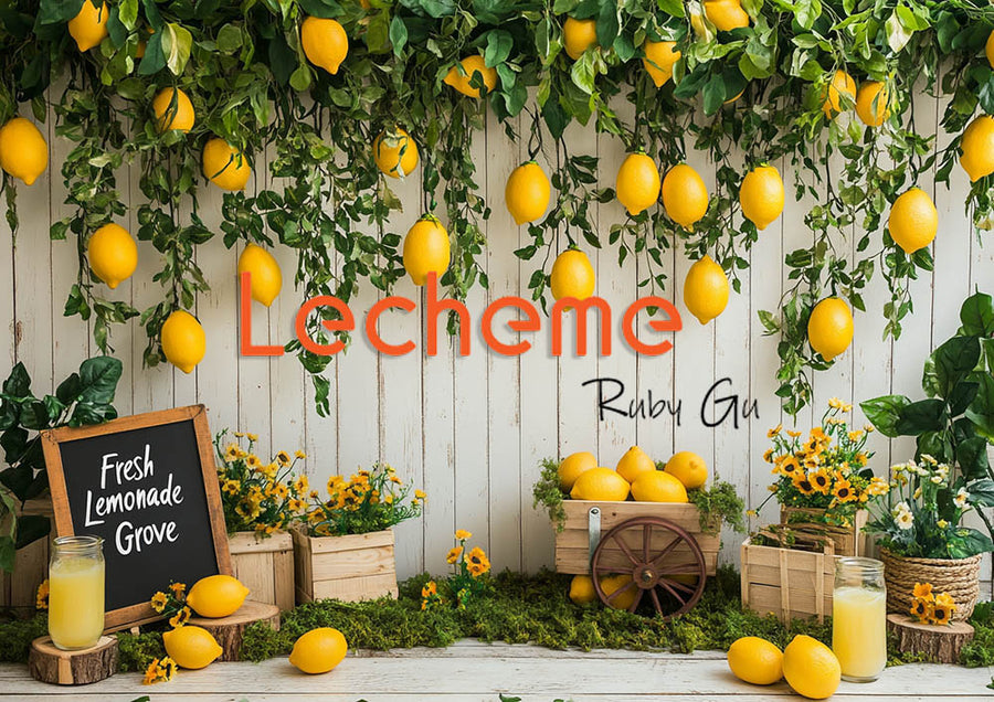Avezano Spring Fresh Lemon Theme Photography Backdrop By Lecheme Ruby
