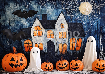 Avezano Halloween Haunted House and Ghosts Backdrop for Photography