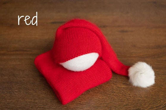 Avezano Newborn Knit Stretch Swaddle with Pom Pom Hat Photography Props