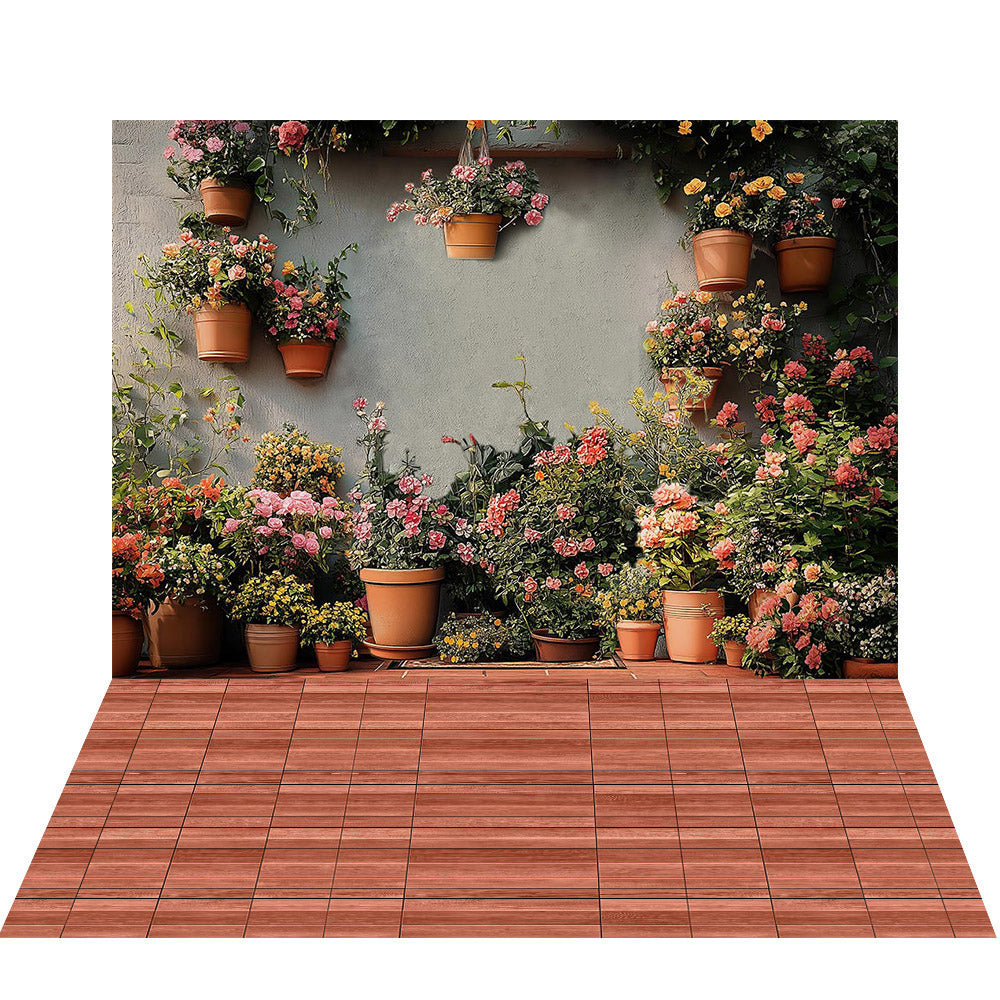 Avezano Potted Flower Wall 2 pcs Set Backdrop