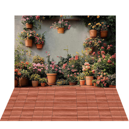 Avezano Potted Flower Wall 2 pcs Set Backdrop