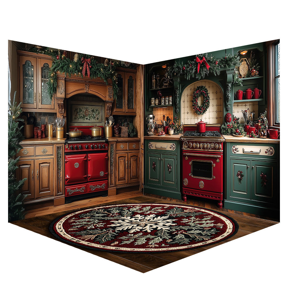 Arbre de Noël enneigé et lumières d'Avezano - Toile de fond pour photographie