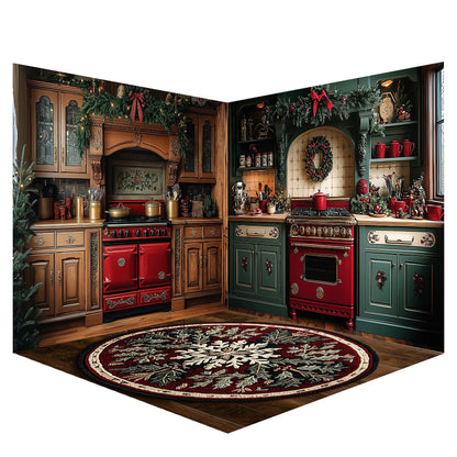 Arbre de Noël enneigé et lumières d'Avezano - Toile de fond pour photographie