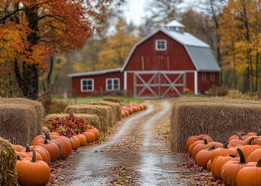 Avezano Autumn Red Truck Photography Backdrop Scene Room Set