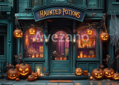 Toile de fond pour photographie de lanterne citrouille d'Halloween Avezano