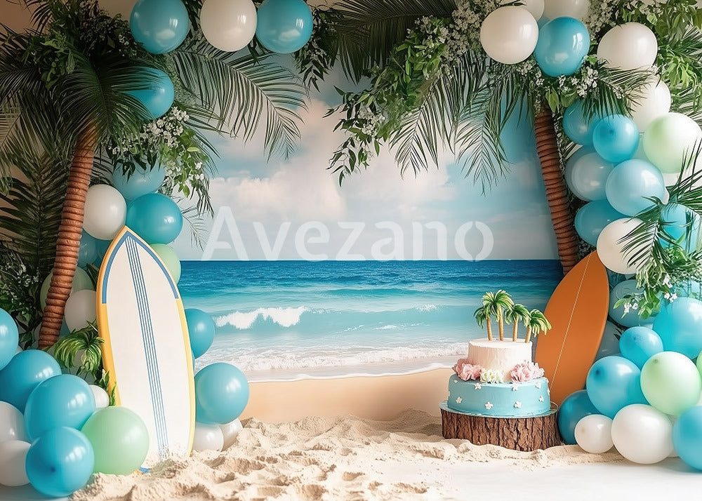 Toile de fond pour photographie de voilier sur la plage d'été d'Avezano