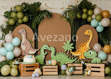 Avezano Dinosaur Cartoon Cakesmash Photography Background