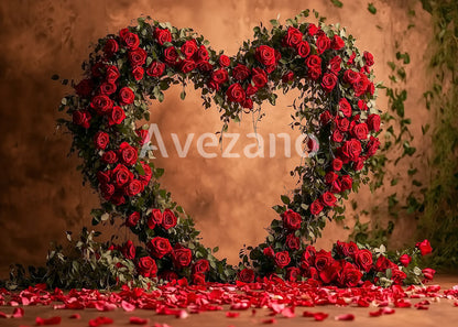 Toile de fond pour photographie de la Saint-Valentin avec une rose rouge à la porte d'Avezano