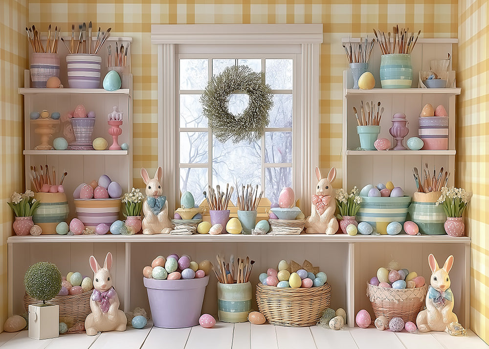 Avezano Easter Bunny Craft Room 2 pcs Set Backdrop