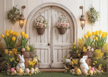 Avezano Easter Bunny Door 2 pcs Set Backdrop