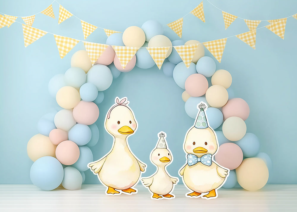 Avezano Pastel Duckling Balloon Arch 2 pcs Set Backdrop