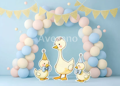 Avezano Blue Duck Family Balloon Arch Photography Background