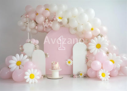 Toile de fond pour photographie de fleurs en pot et de portes printanières d'Avezano