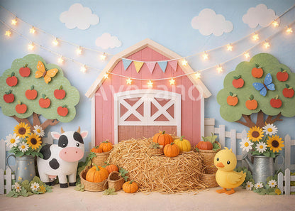 Avezano Farm Barn Cow and Duck Photography Background