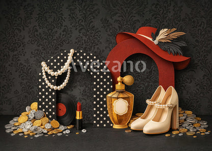 Avezano Vintage Glam Red Hat Photography Background