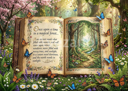 Avezano Magical Forest Butterfly Fairy Tale Book Photography Background