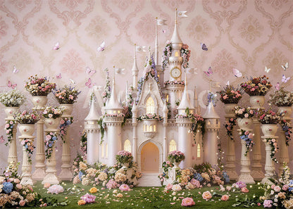 Avezano Floral Princess Castle Butterfly Garden Photography Background
