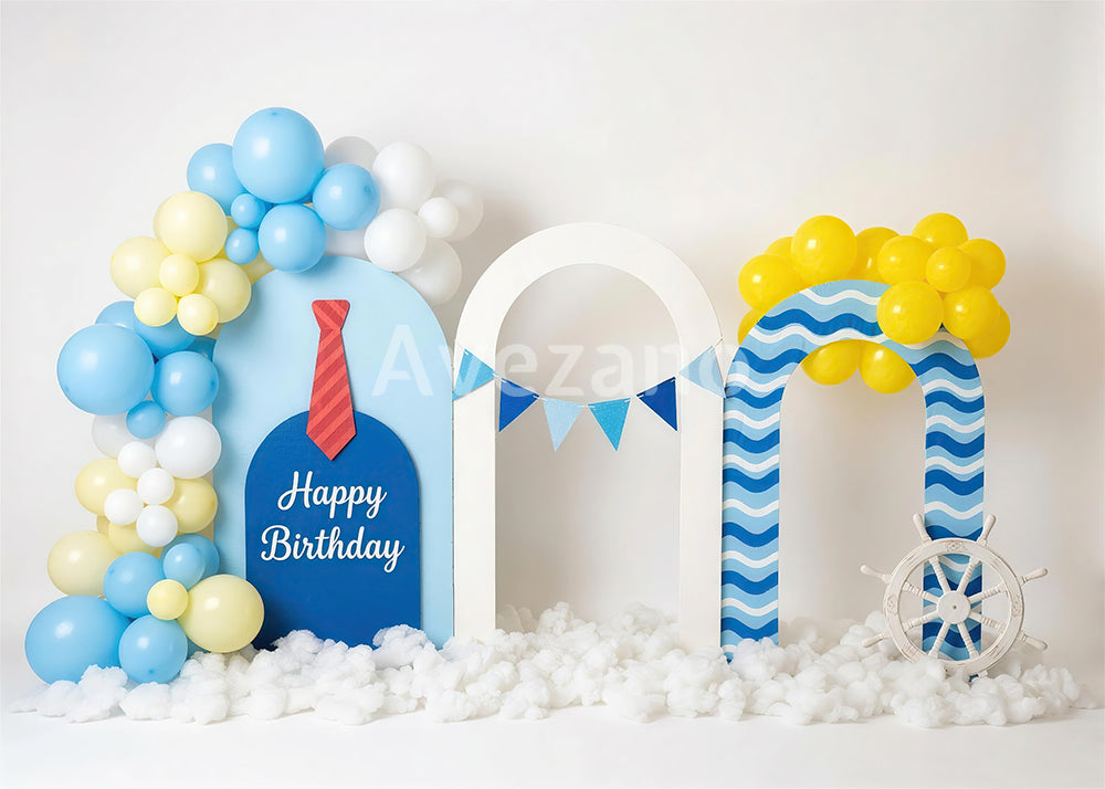 Avezano Nautical Father's Day Birthday Photography Backdrop