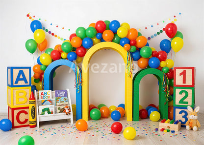 Avezano Back to School Colorful Kids Playroom Alphabet Photography Backdrop