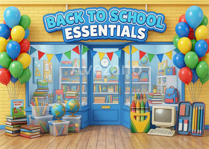 Avezano Back to School Essentials Store Photography Backdrop