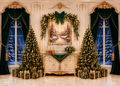 Les bougies de Noël d'Avezano décorent la toile de fond de la photographie de cheminée 
