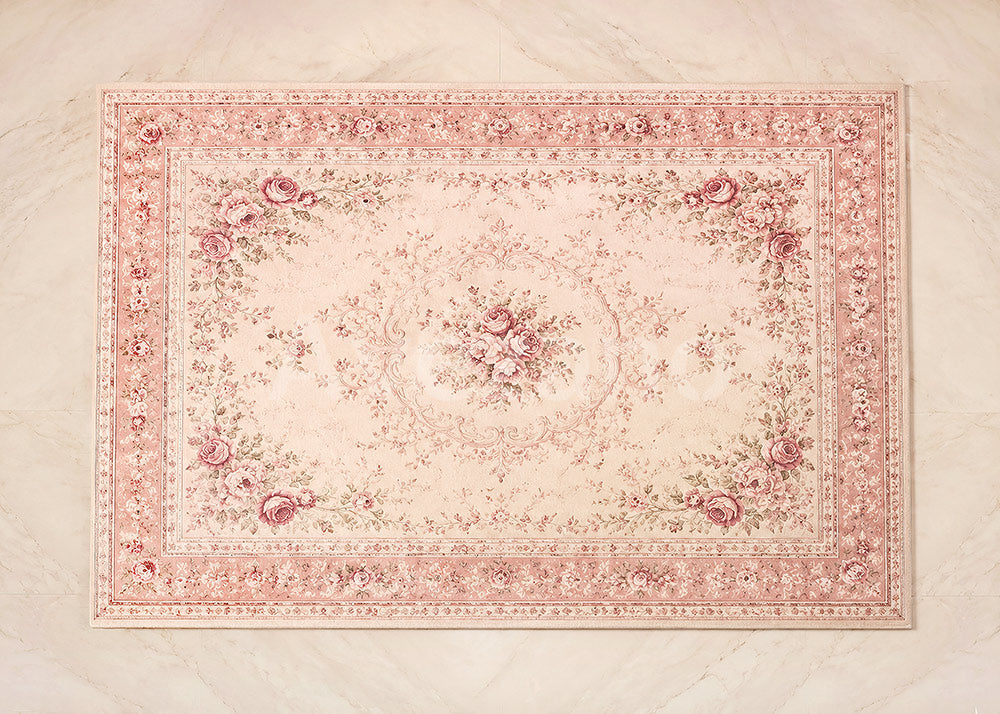 Avezano Pink Rose Vintage Floral Carpet Photography Backdrop