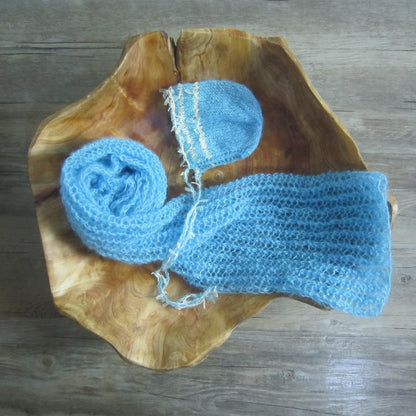 Avezano Newborn Lace Ruffled Swaddle and Hat Photography Props