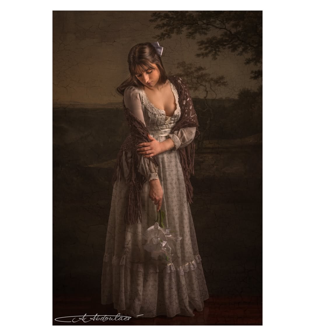 Avezano Literary Vintage Hillside Landscape Fall Photographie Toile de fond 