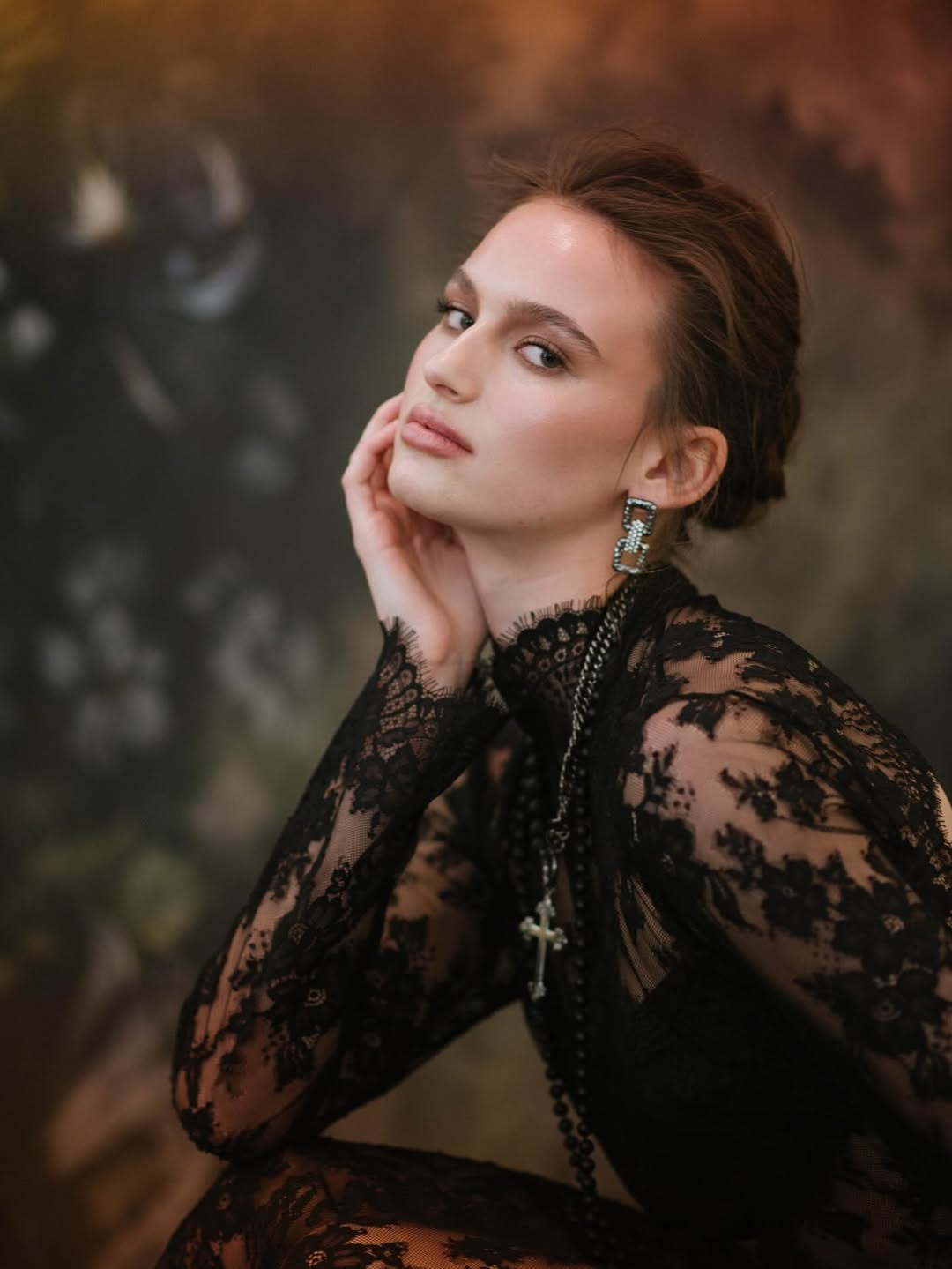 Avezano Green Fine Art Floral Portrait Photography Backdrop