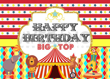 Avezano Kids Cake Smash Big Top Circus Theme Photography Background-AVEZANO